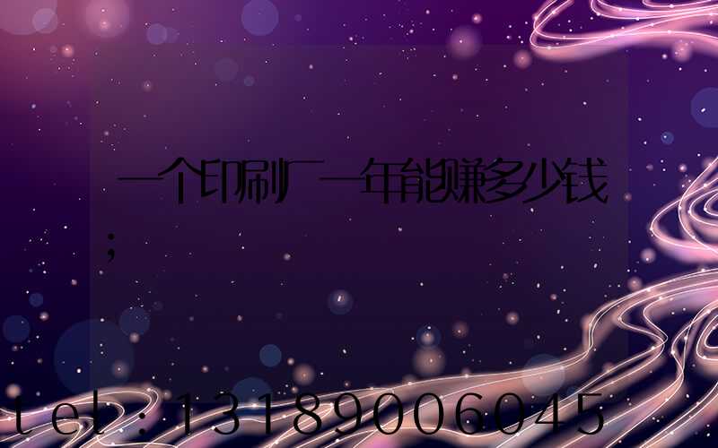 一个印刷厂一年能赚多少钱