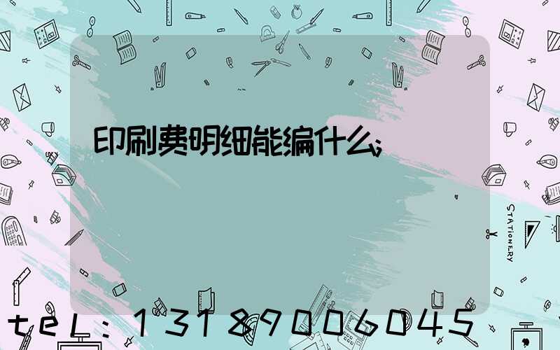 印刷费明细能编什么