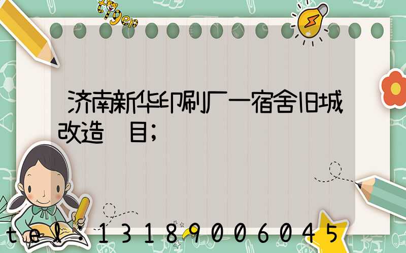 济南新华印刷厂一宿舍旧城改造项目